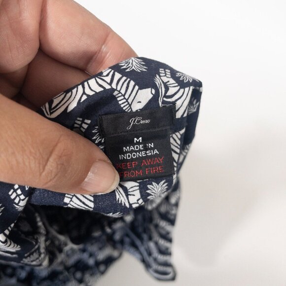 J. Crew Zebra Print Short Sleeve Button-Up Pajama Set SZ M - Picture 7 of 10